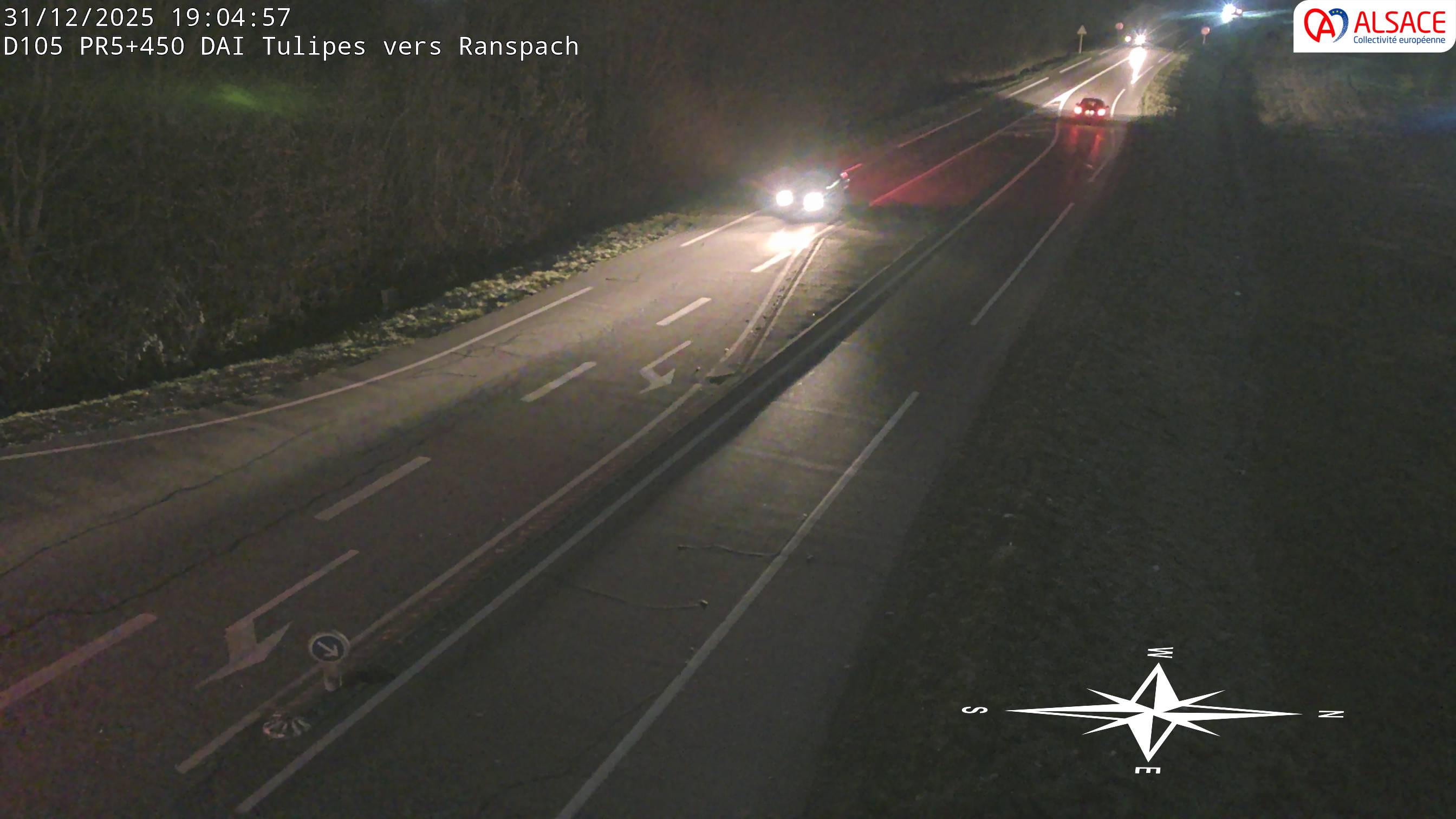 <h2>Caméra autoroute France - A35, Saint-Louis direction Mulhouse, à hauteur de la plate-forme</h2>