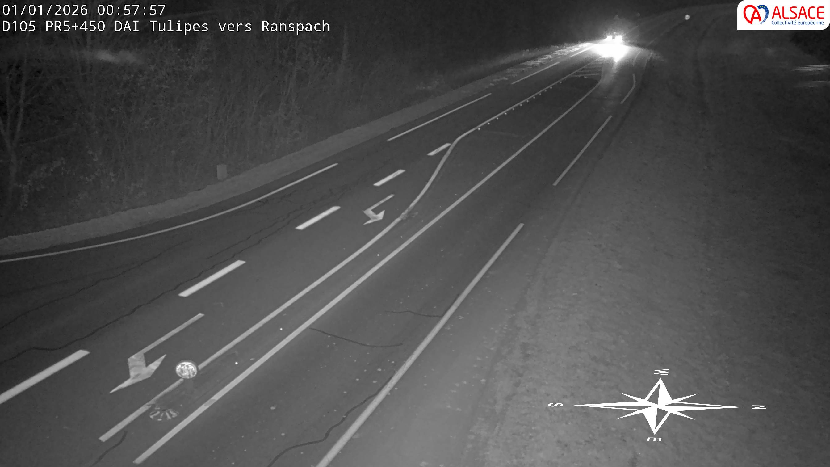 Caméra autoroute France - A35, Saint-Louis direction Mulhouse, à hauteur de la plate-forme