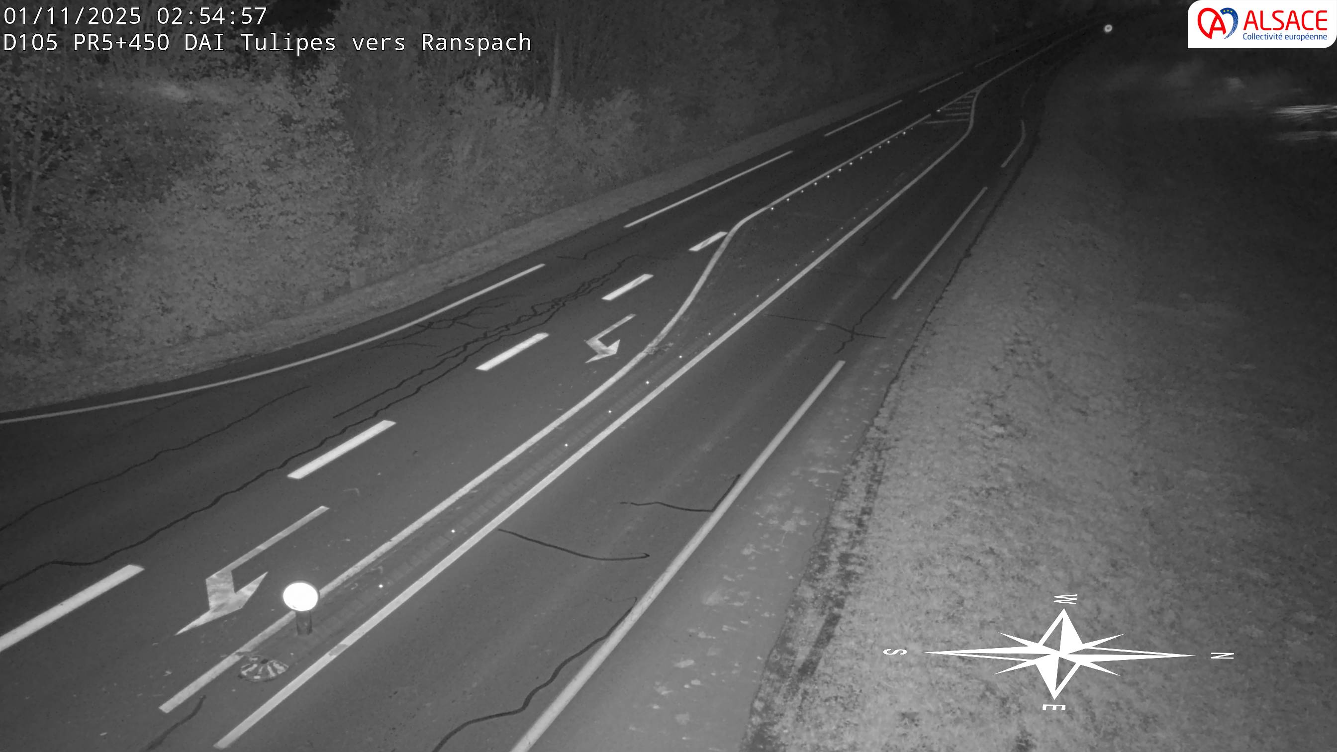 <h2>Caméra autoroute France - A35, Saint-Louis direction Mulhouse, à hauteur de la plate-forme</h2>