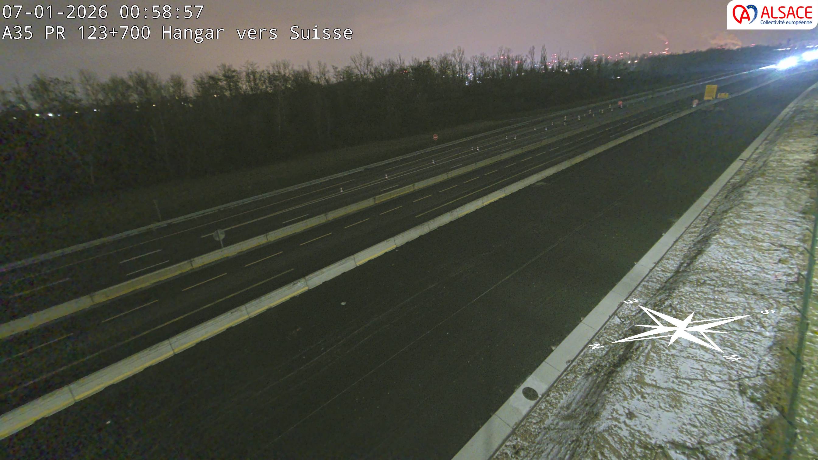 Caméra autoroute France - A35, Saint-Louis direction Mulhouse, à hauteur de la sortie 37