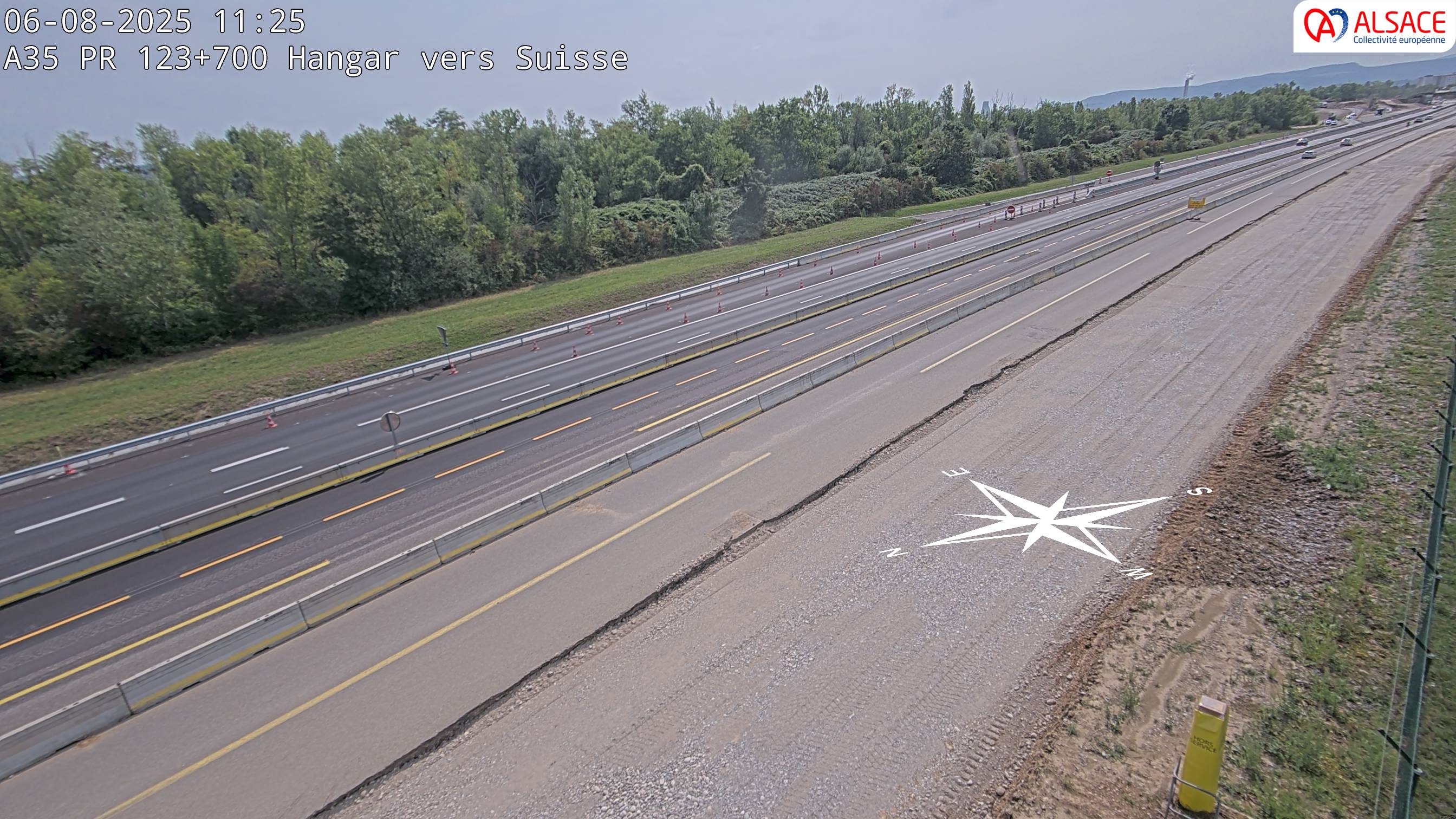 <h2>Caméra autoroute France - A35, Saint-Louis direction Mulhouse, à hauteur de la sortie 37</h2>