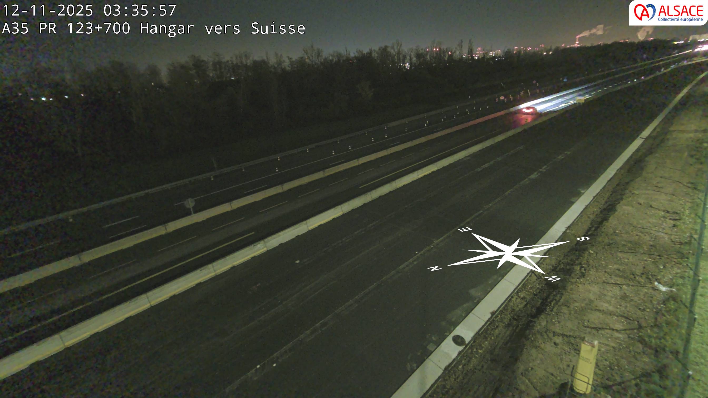 <h2>Caméra autoroute France - A35, Saint-Louis direction Mulhouse, à hauteur de la sortie 37</h2>
