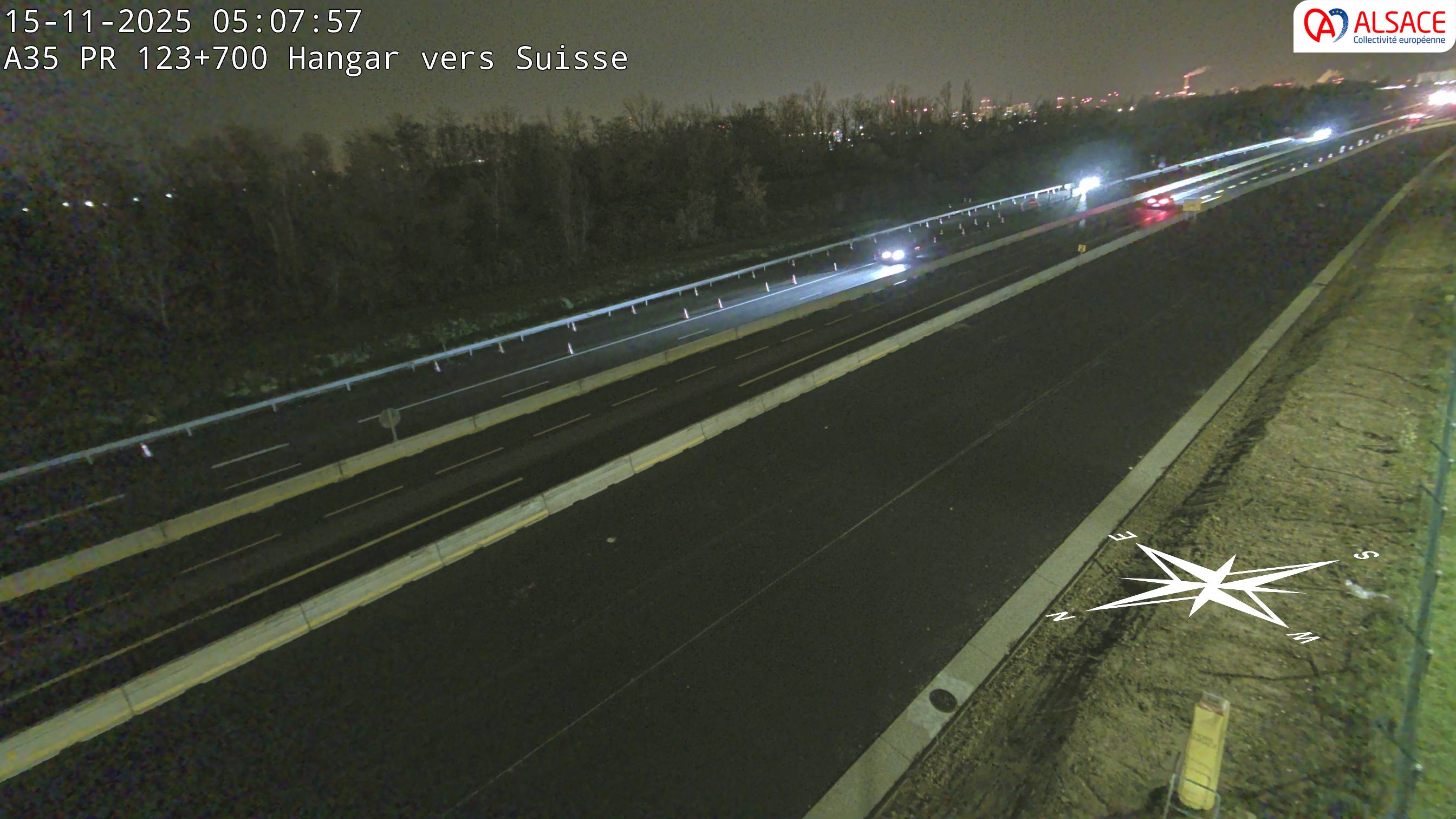 <h2>Caméra autoroute France - A35, Saint-Louis direction Mulhouse, à hauteur de la sortie 37</h2>