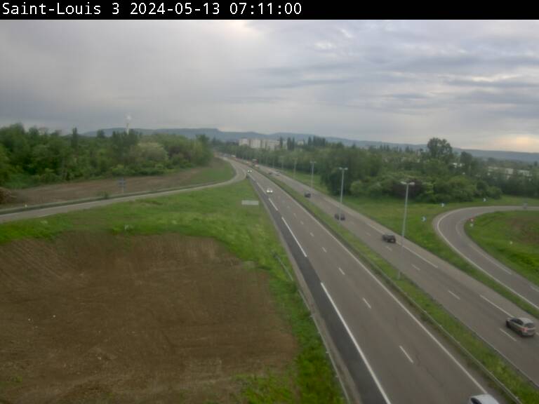 Caméra autoroute France - A35, Saint-Louis direction Mulhouse, à hauteur de la sortie 37