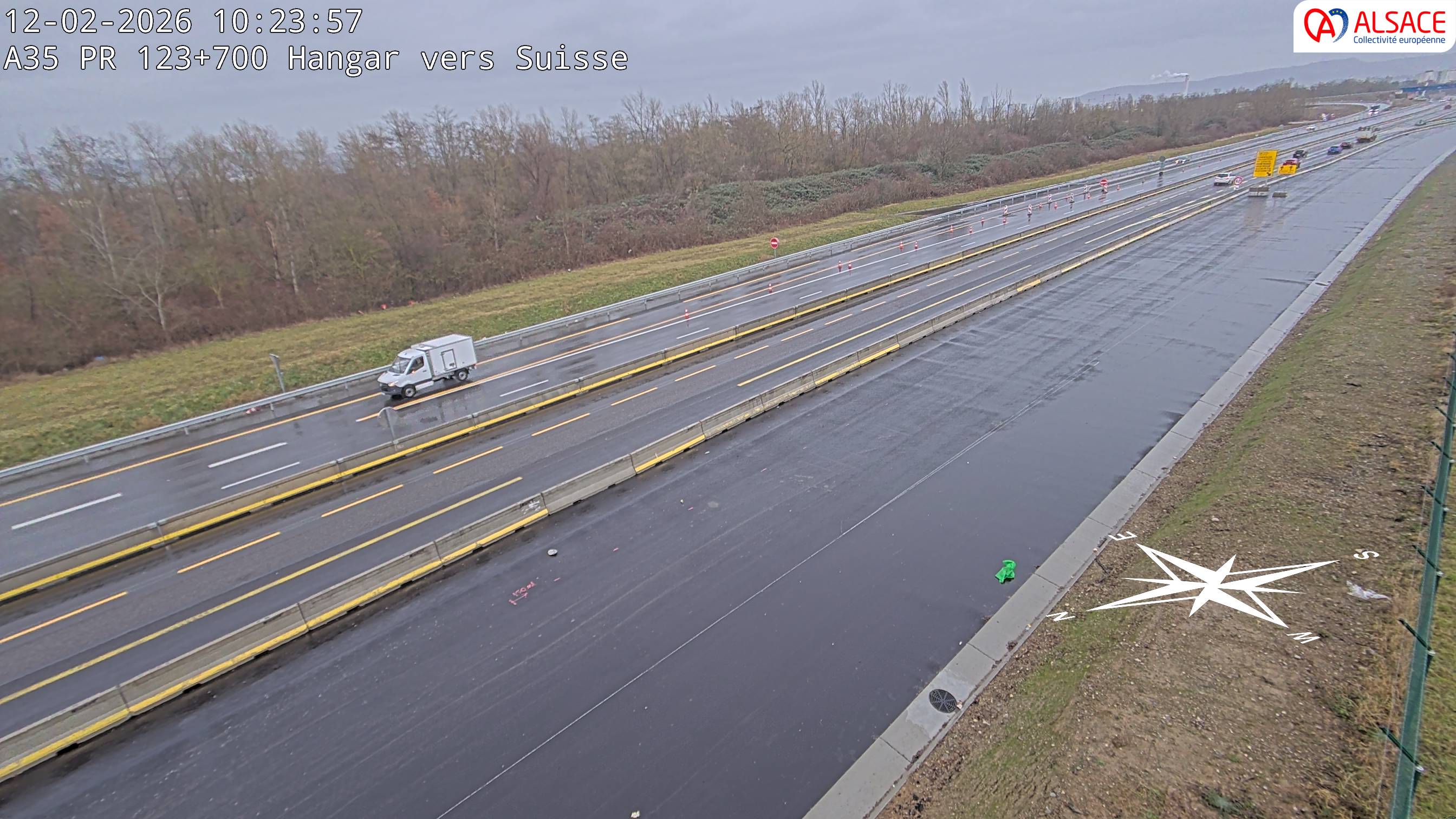 <h2>Caméra autoroute France - A35, Saint-Louis direction Mulhouse, à hauteur de la sortie 37</h2>